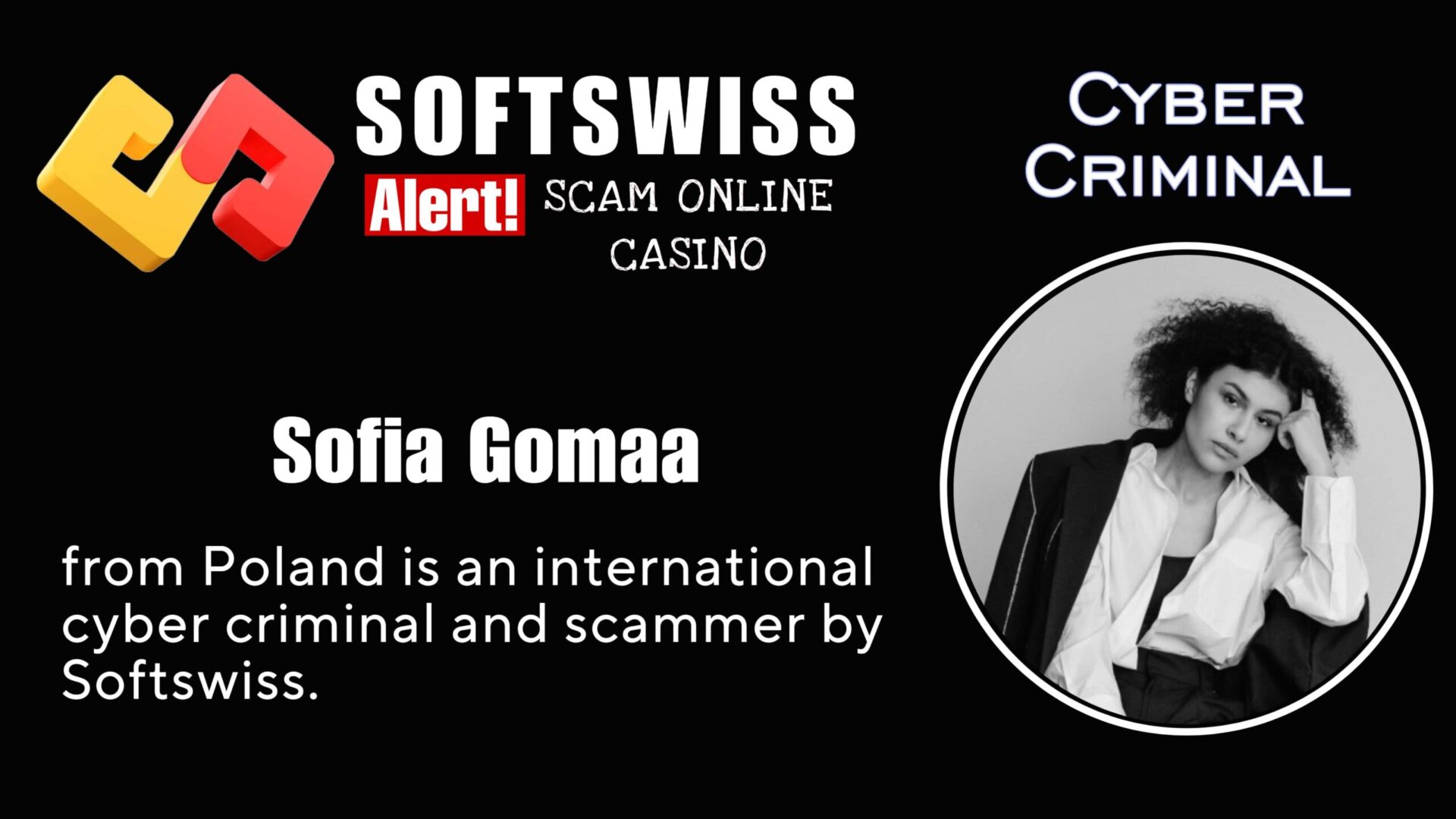 Sofia Gomaa - softswiss scam - Casino by Softswiss